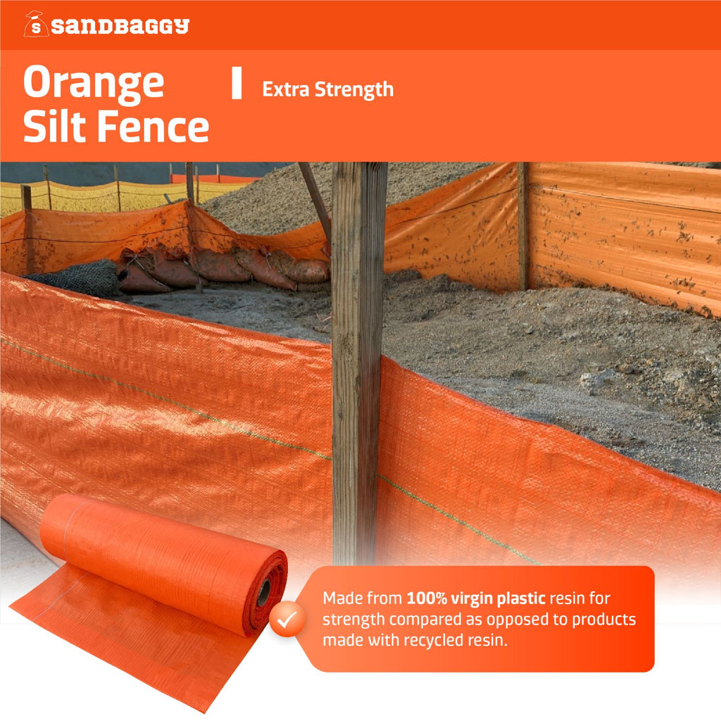 heavy duty polypropylene orange silt fence