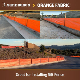 Sandbaggy Orange Silt Fence Fabric Rolls
