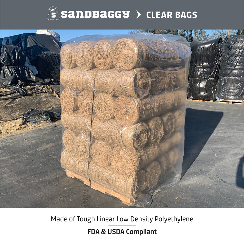 Sandbaggy Clear Pallet Covers | Made in USA | Fits Large Pallets Up to 55" x 55" x 75" | Built w/ 1 Month UV | 1.5 Mil Thick