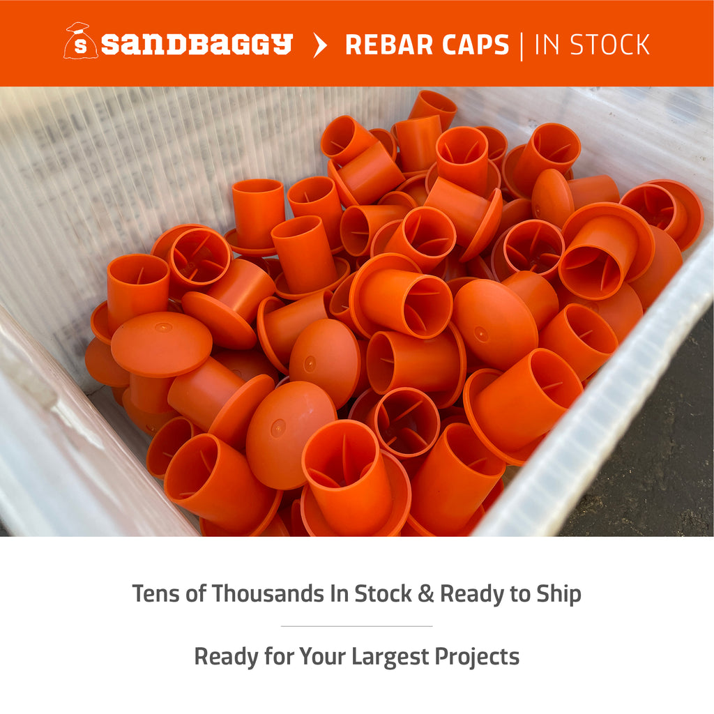 sandbaggy rebar caps - tens of thousands in stock