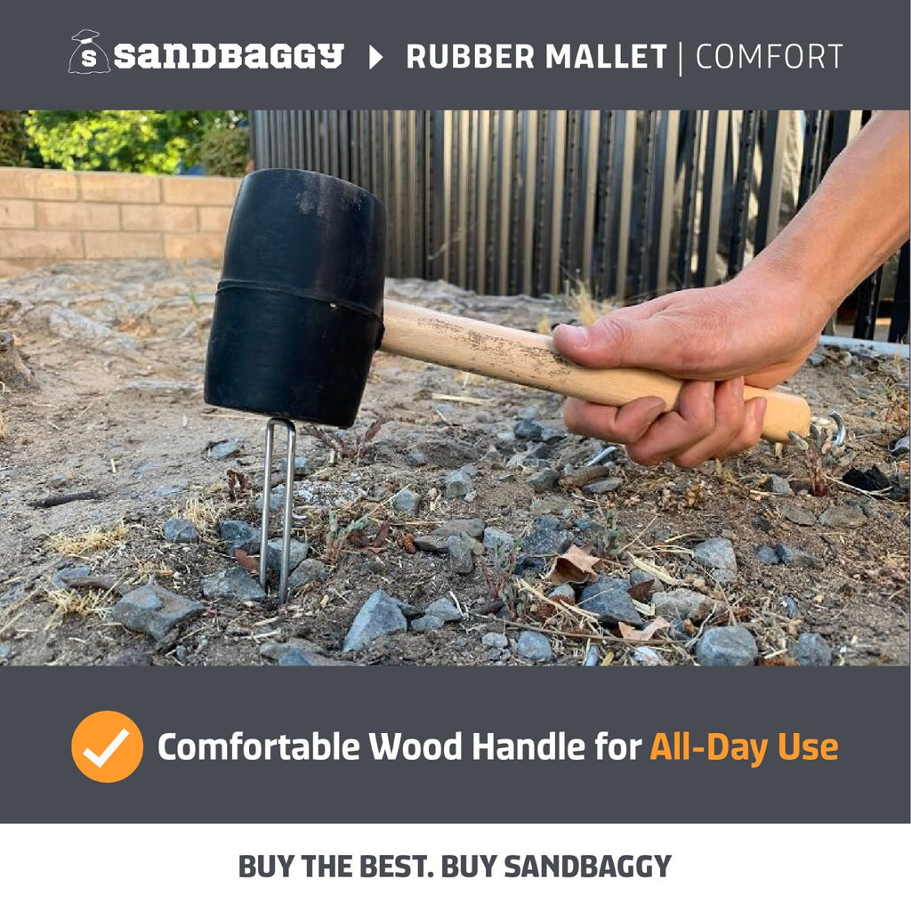 Black Rubber Mallet with wood handle