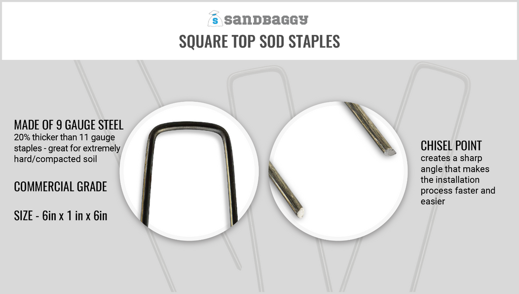 square top landscape stakes with sharp chisel point ends for easy installation