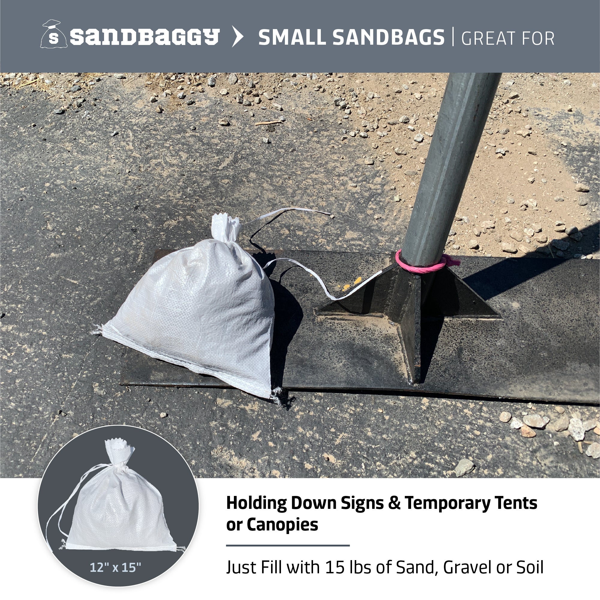 sandbags for tents Small Empty Sandbags (White) for Tents, Canopy