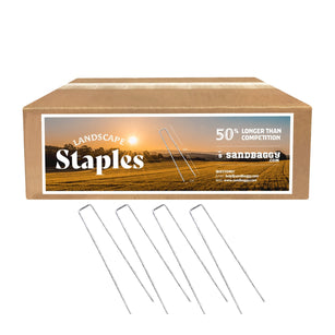 9-inch sod staples box: 11 gauge steel, perfect for soft soils, 3 inches longer than standard sod staples