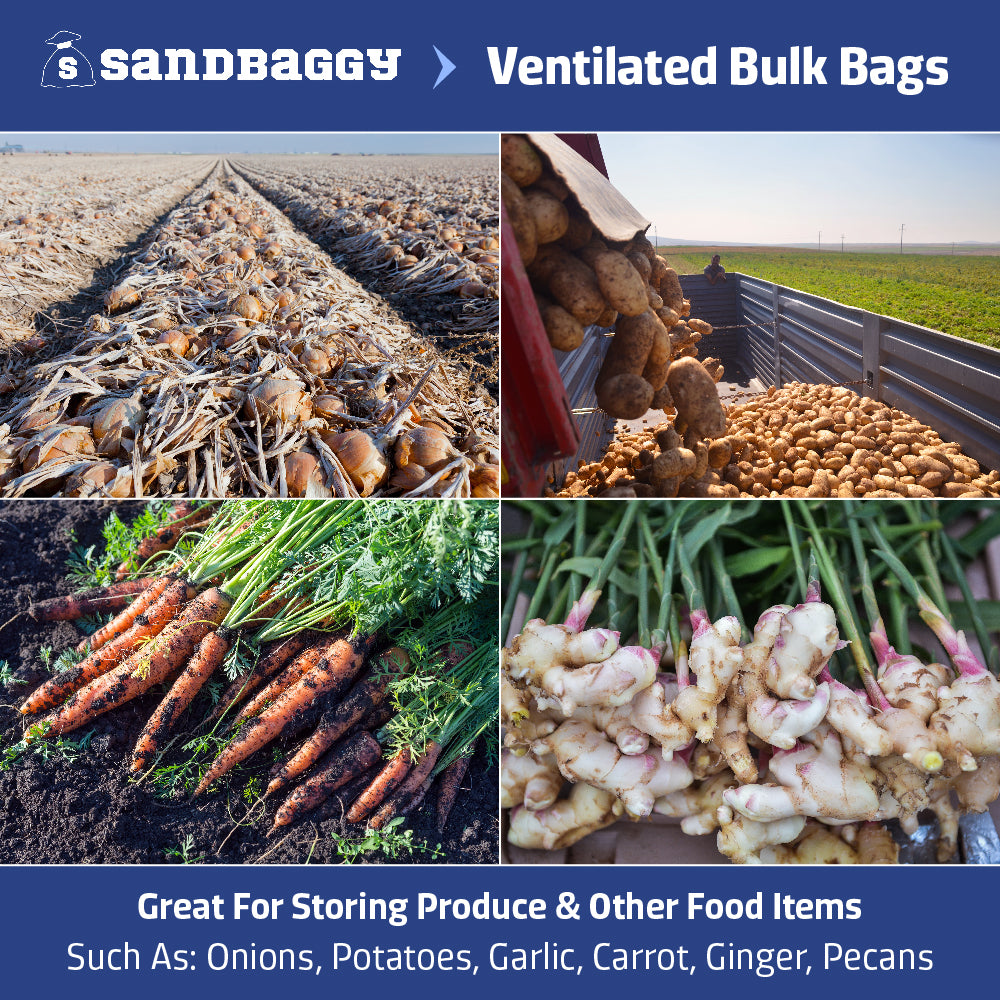 Ventilated Bulk Bags for storing produce such as onions, potatoes