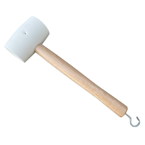 20 oz white rubber mallet with wood handle