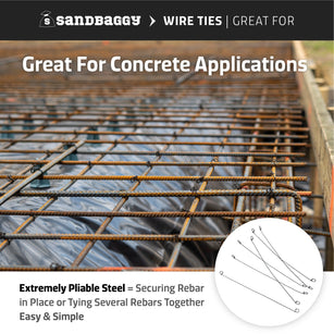 flexible rebar wire ties for concrete applications