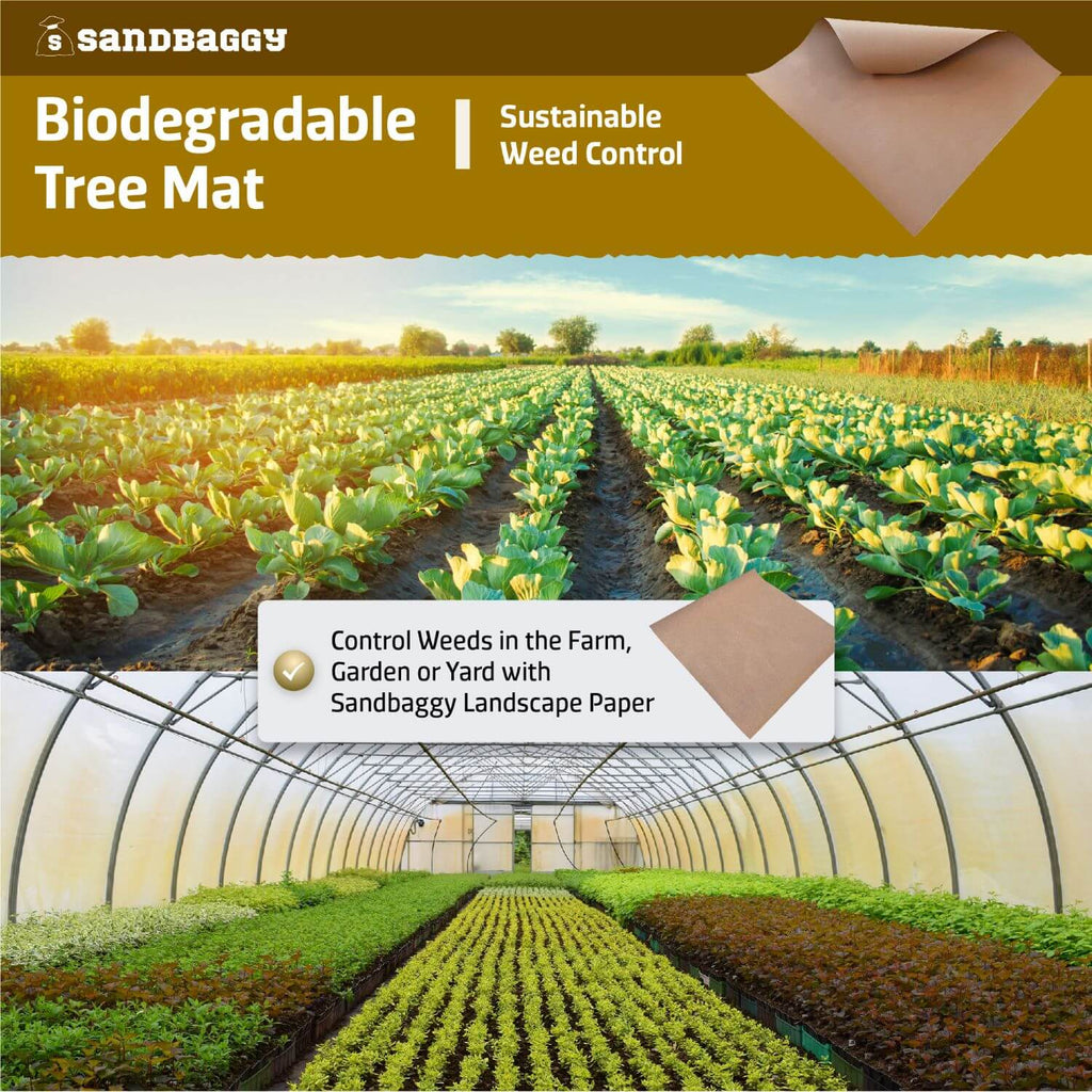 Trees Biodegradable Biodegradable Tree Mats - Garden Paper Squares For Weeds – Sandbaggy