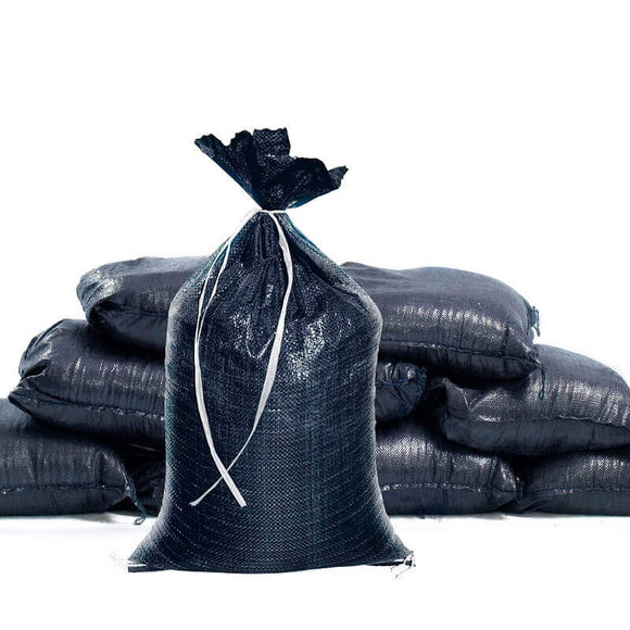 black sand bags