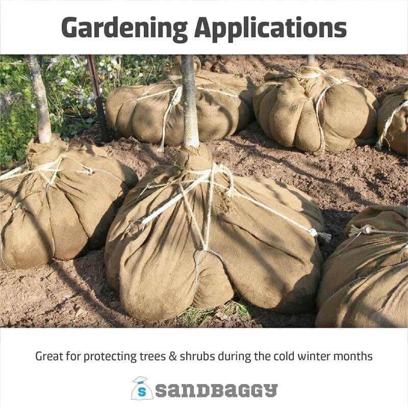 Burlap Sheets used to cover tree roots from cold winter months
