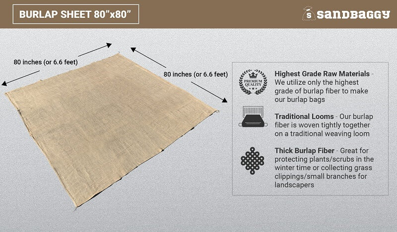 80" x 80 " burlap square sheets