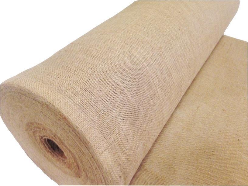 Burlap fabric roll from the side made of 100% Natural Jute
