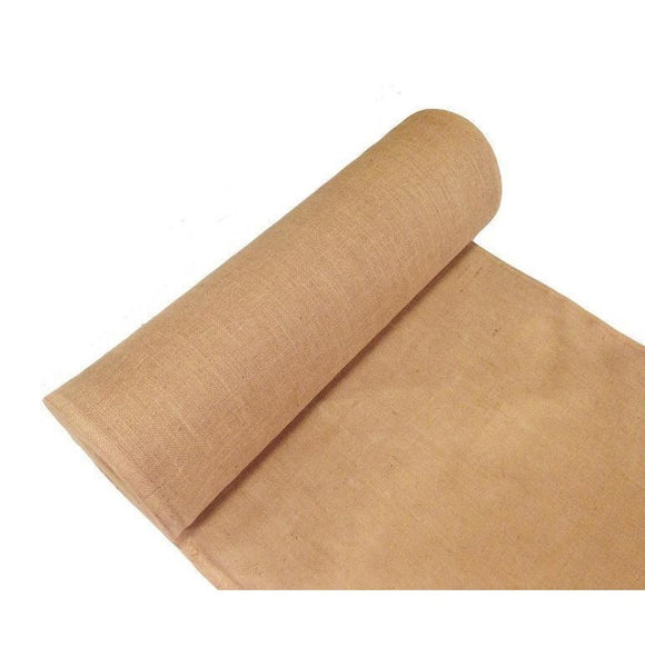 Burlap fabric roll from the side