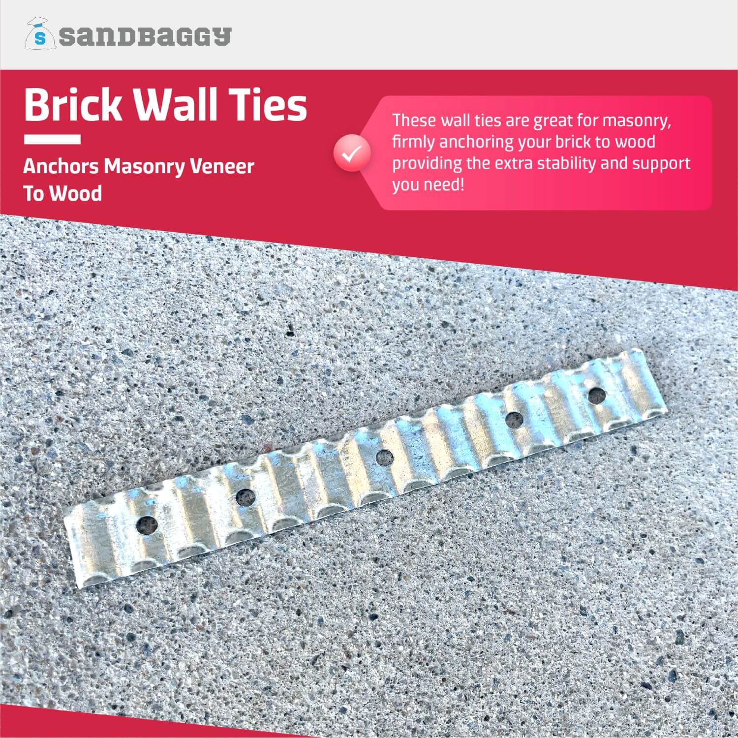 corrugated metal brick ties