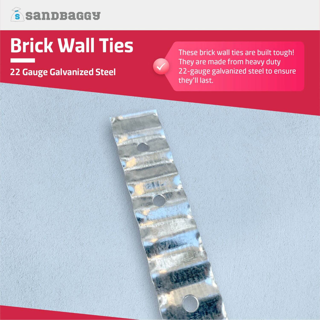 22 gauge galvanized steel wall ties are rust resistant