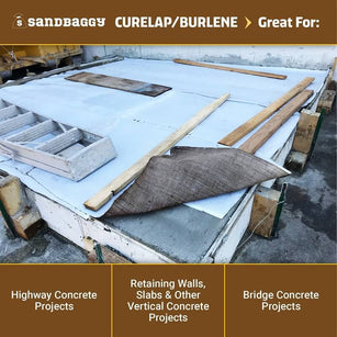Concrete curing blankets (curelap / burlene): great for highway concrete projects, retaining walls, slabs and other vertical concrete projects, bridge concrete projects