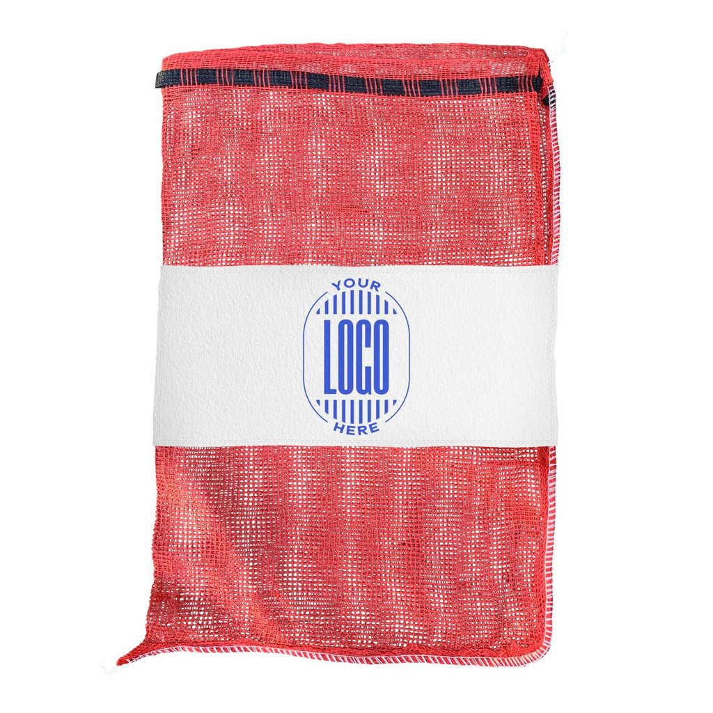 red custom printed mesh produce bags with logo