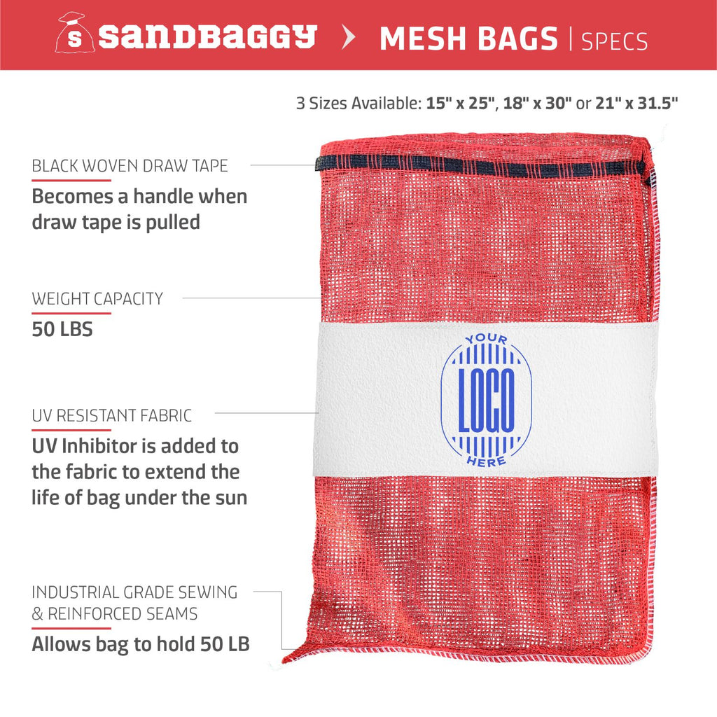 custom printed mesh produce bags 50 lb weight capacity