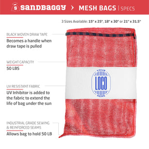 custom printed mesh produce bags 50 lb weight capacity