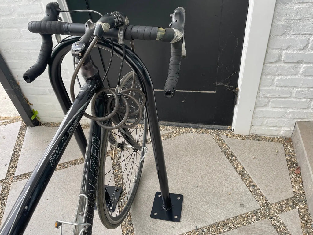 Bk Rack Outdoor Bike Rack | U Bike Rack, In Ground, Commercial (Black) - Sandbaggy