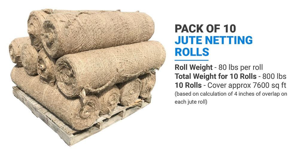 Pack of 10 Sandbaggy Jute Netting Rolls
