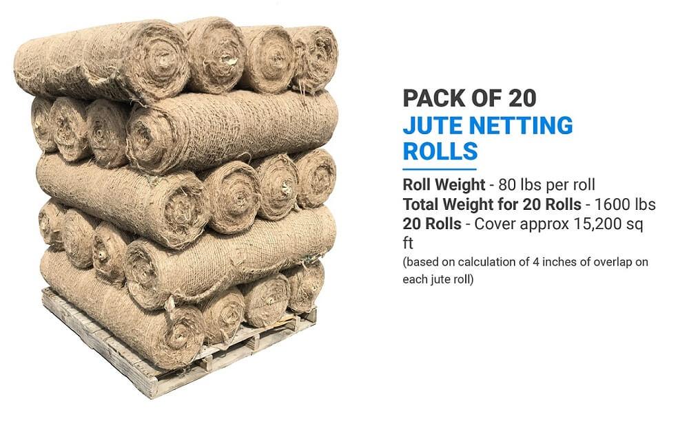 Pack of 20 Sandbaggy Jute Netting Rolls