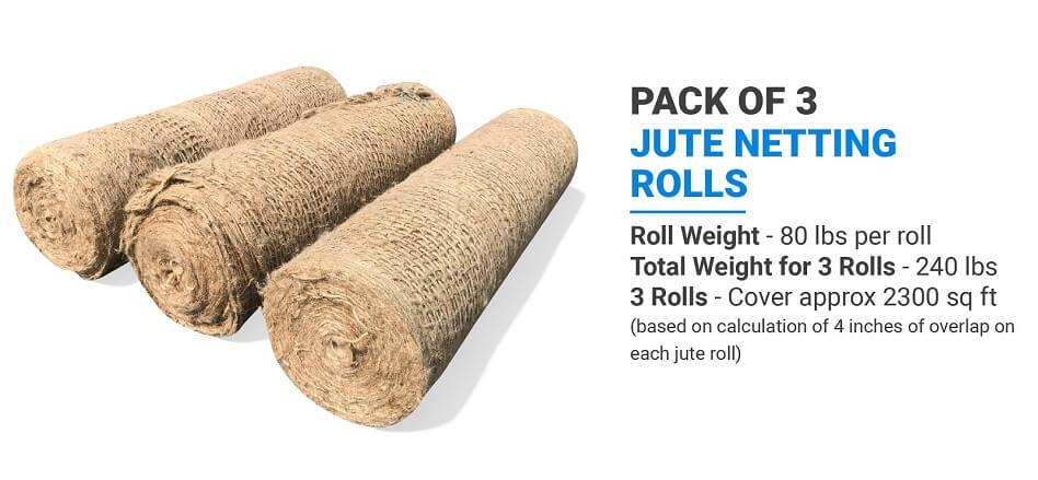 Pack of 3 Sandbaggy Jute Netting Rolls