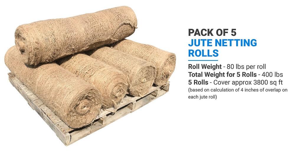 Pack of 5 Sandbaggy Jute Netting Rolls