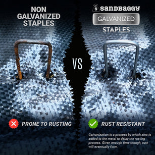 galvanized vs non galvanized landscape staples