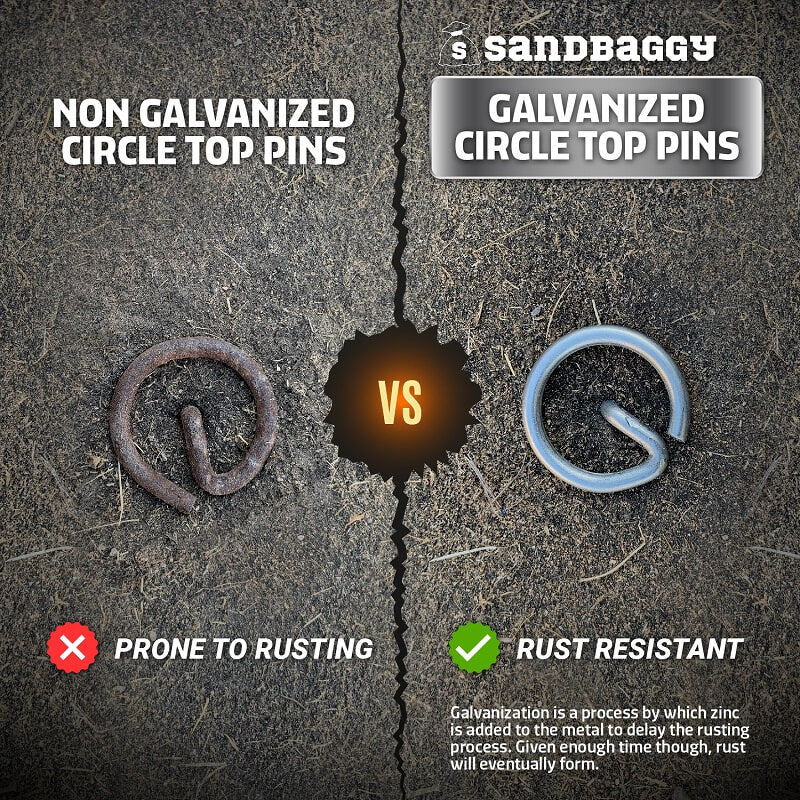 non galvanized vs galvanized landscape pins