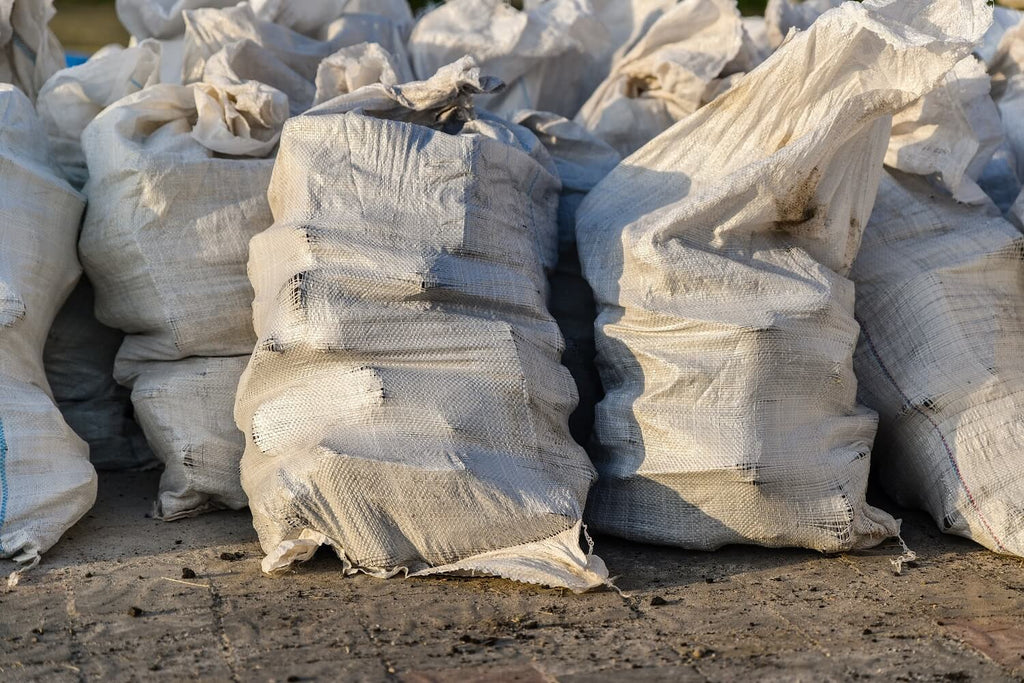 Sandbags used to hold Packaged Goods for Transport or Storage