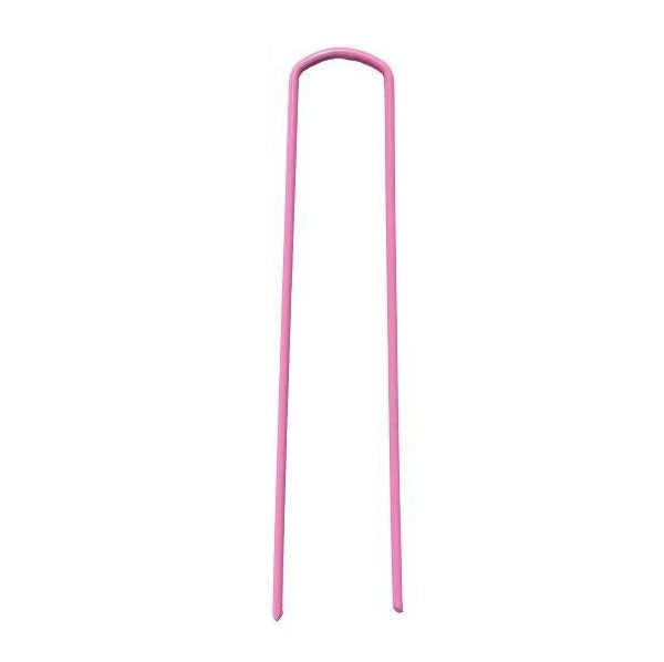 6-inch PINK Colored Landscape Staples (Rust Resistant, Stand Out) - 11 Gauge