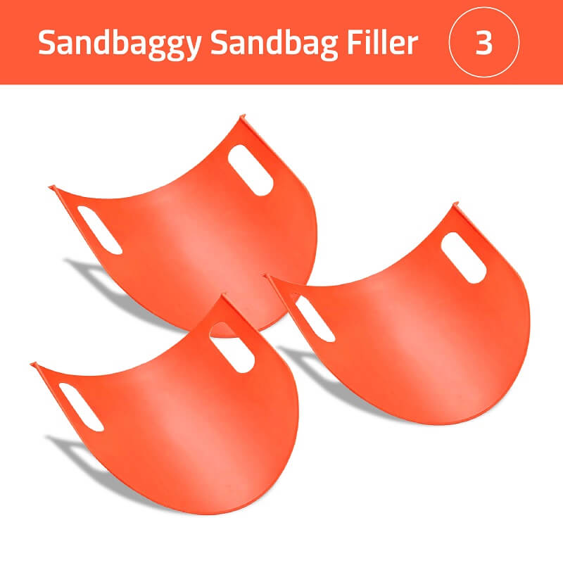 Flexible plastic sandbag filler tool 3 Pack