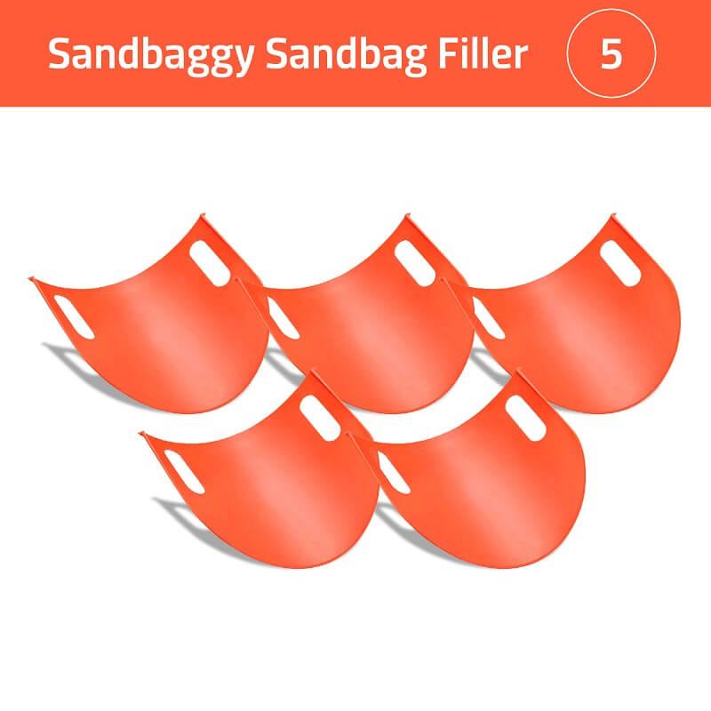 Flexible plastic sandbag filler tool 5 Pack