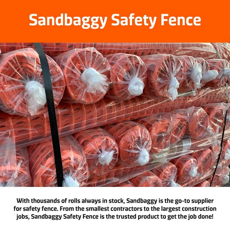 Snow Fence - Orange Safety Fence - 4 feet wide x 100 feet long - 150 lbs Tensile Strength
