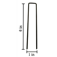 6-inch 8-GAUGE steel landscape staples dimensions: 6 inches long x 1 inch wide