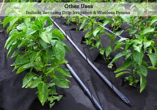 9-inch Square Top Landscape Staples effectively secure pvc pipes over landscape fabric in your garden.