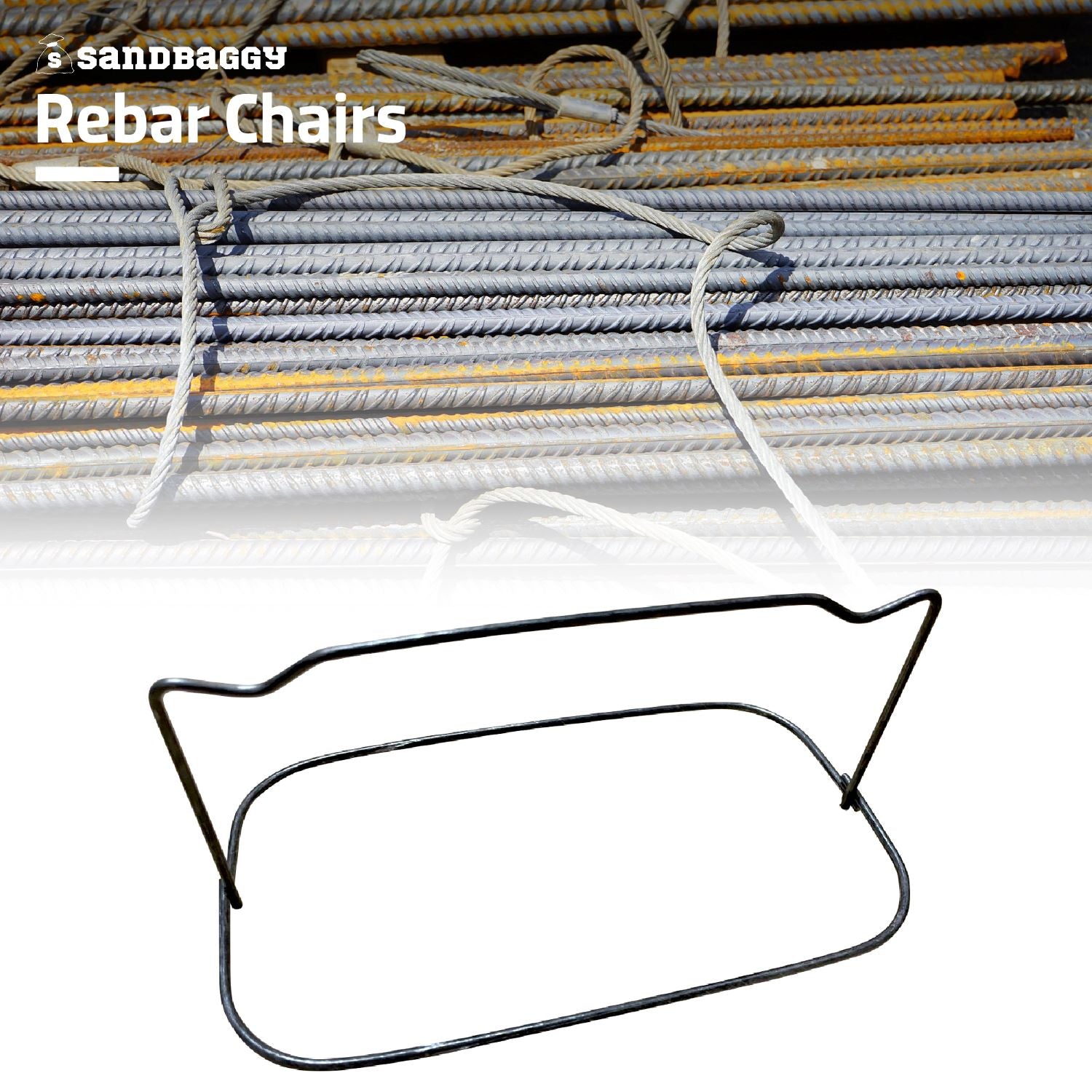 3 inch Steel Rebar Chairs for Footings - Double Rod - Sandbaggy