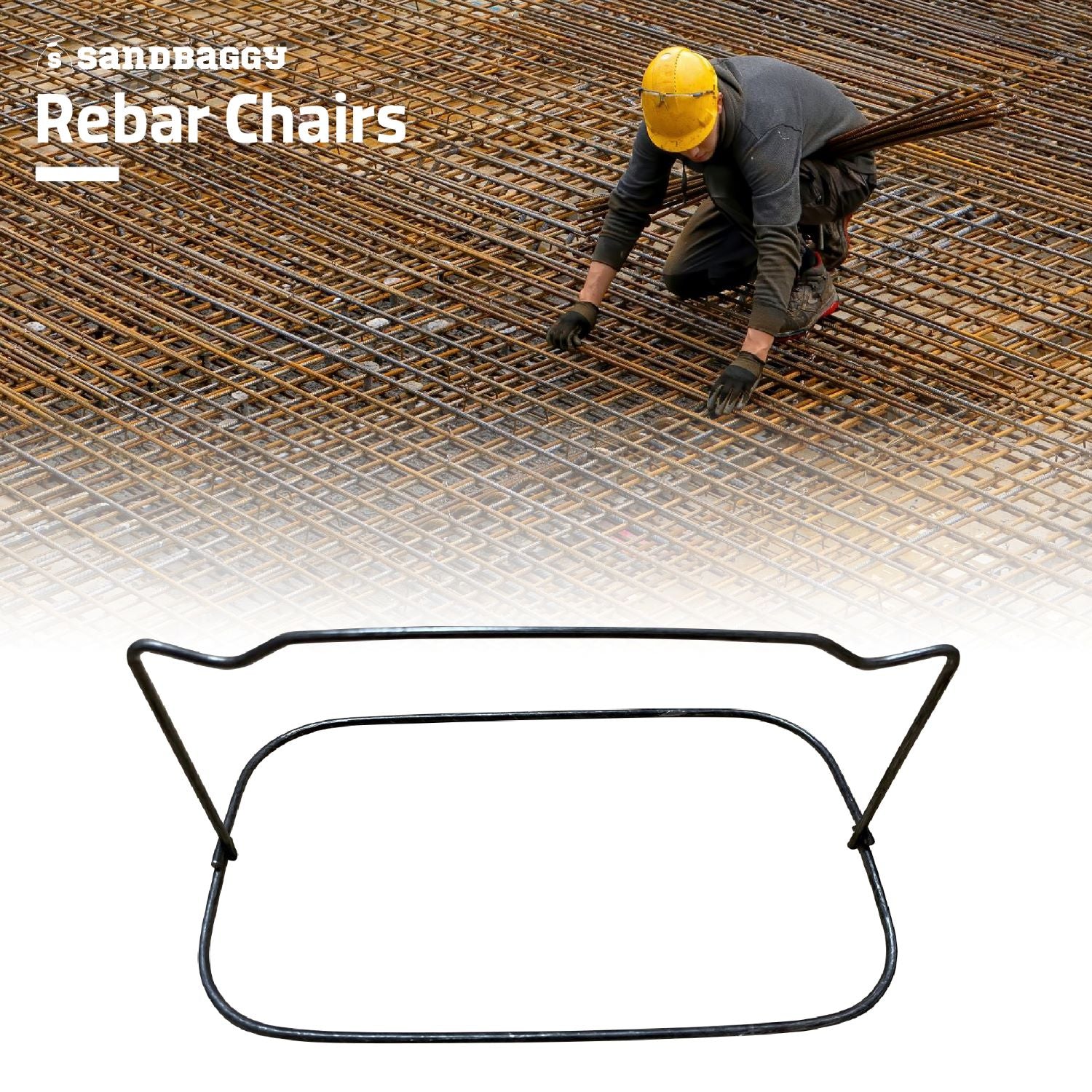 3 inch Steel Rebar Chairs for Footings - Double Rod - Sandbaggy