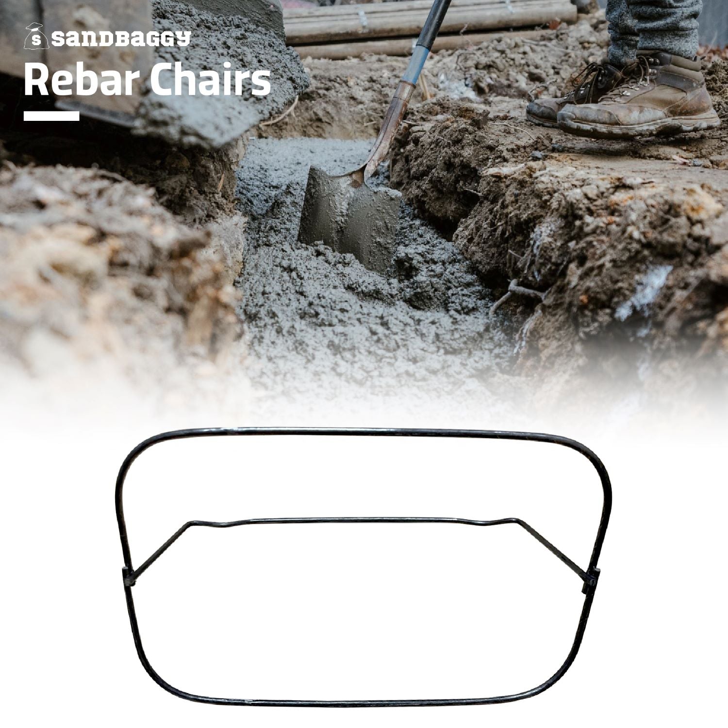 3 inch Steel Rebar Chairs for Footings - Double Rod - Sandbaggy