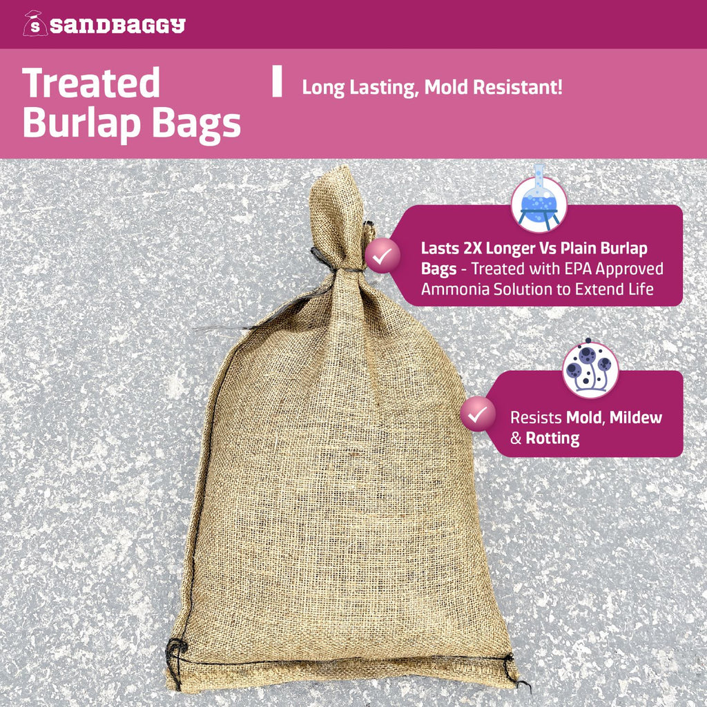 long lasting treated burlap sandbags military grade