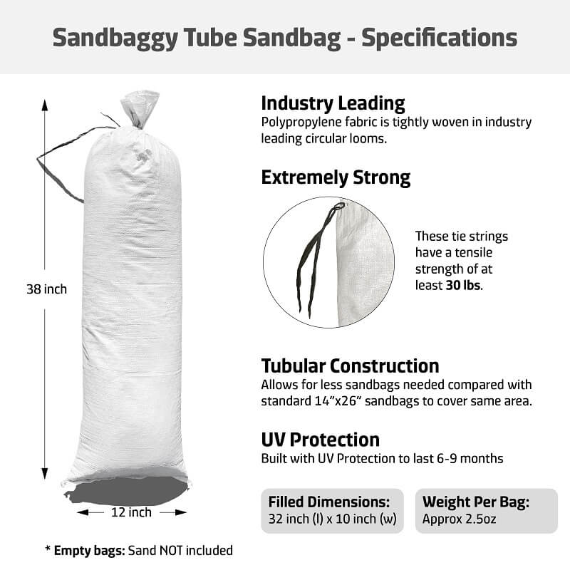 heavy duty tube sand bags specifications