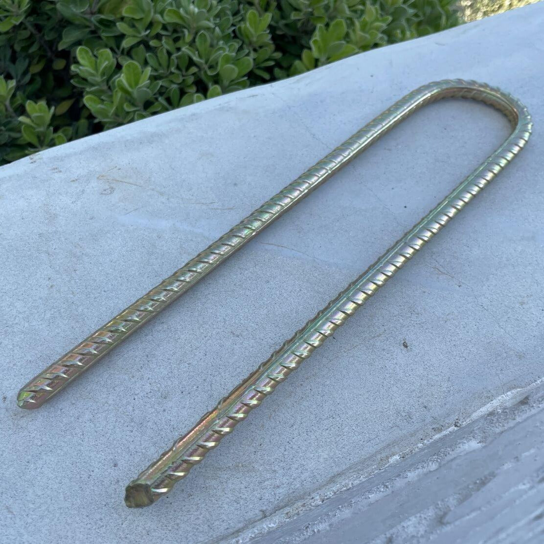U Shaped Rebar Stakes - Galvanized Steel #3 Rebar- Sandbaggy