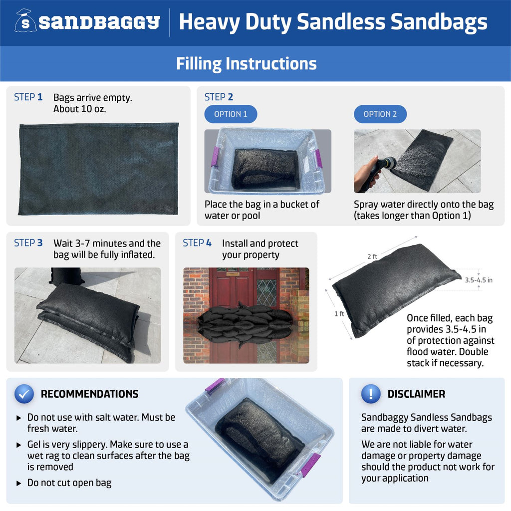 how to install water activated sandbags