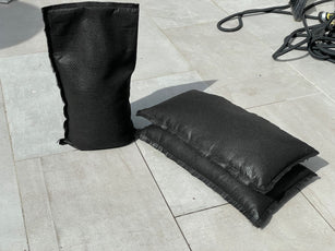 black sandless sandbags made from polypropylene