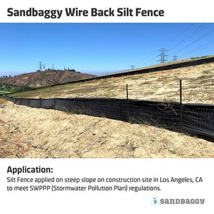 UV Stabilized Black Wire Back Silt Fence For Construction Sites