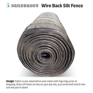 100 ft roll of wire back silt fence