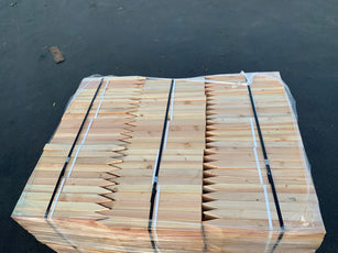 heavy duty 1" x 2" x 18" wood stakes with chisel point